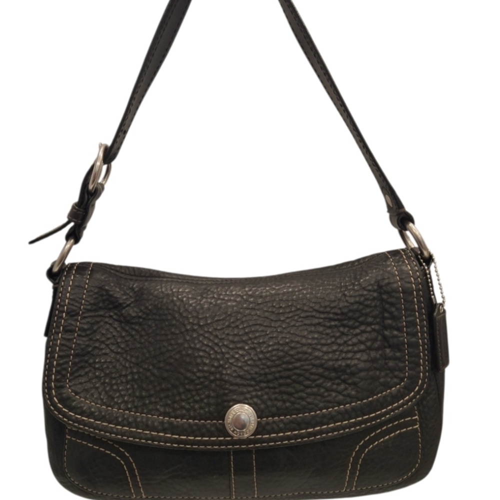 Coach Textured Black Shoulder Bag